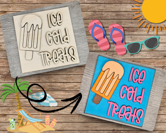 Ice Cold Treats Sign | #4643