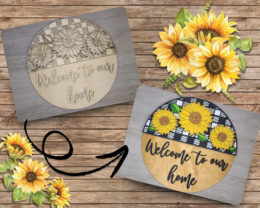 Sunflower Welcome Sign | #3051