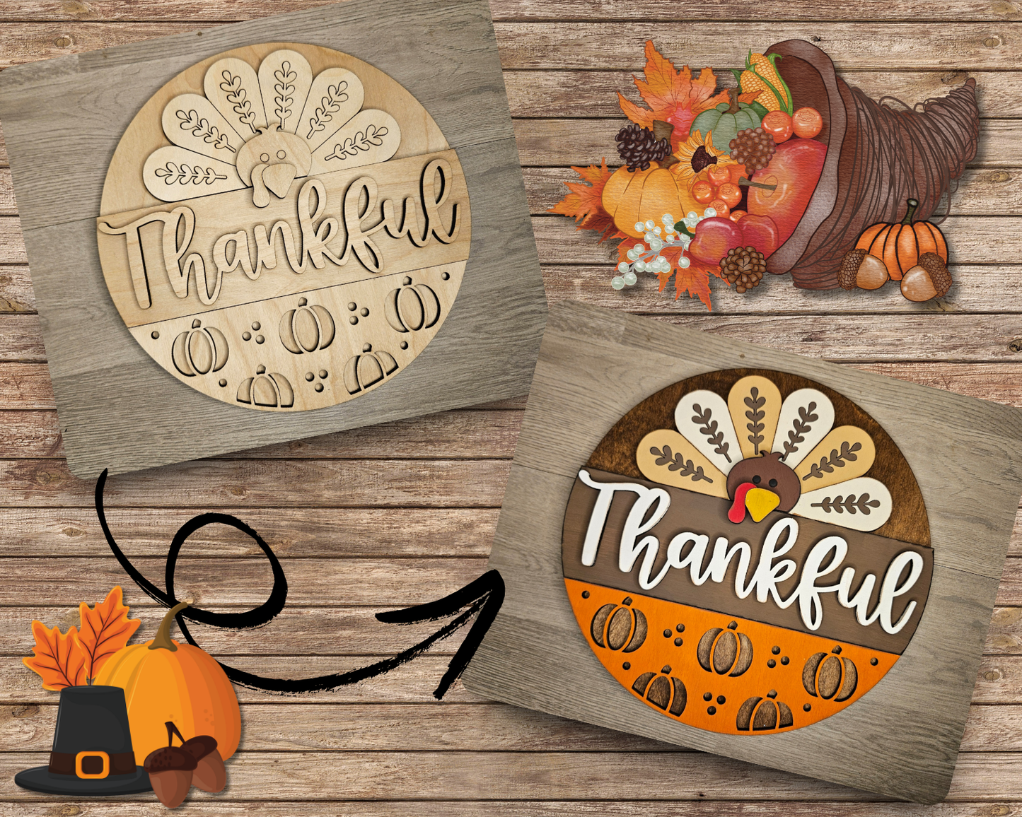 Thankful Thanksgiving Sign | #4621
