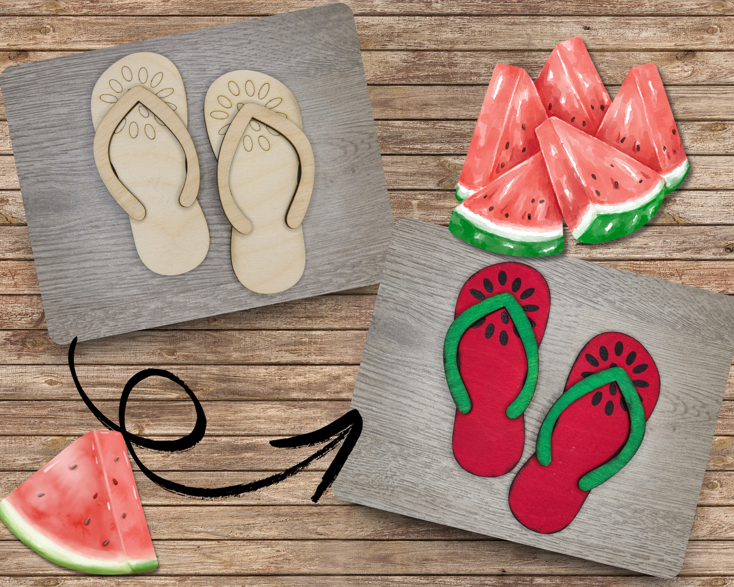 Watermelon Flip Flops | #2681