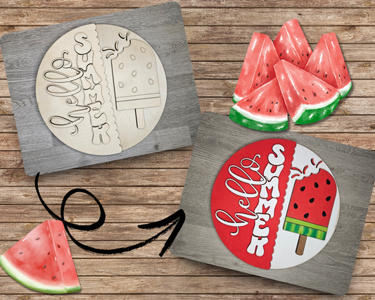 Hello Summer Watermelon Sign |  #4354