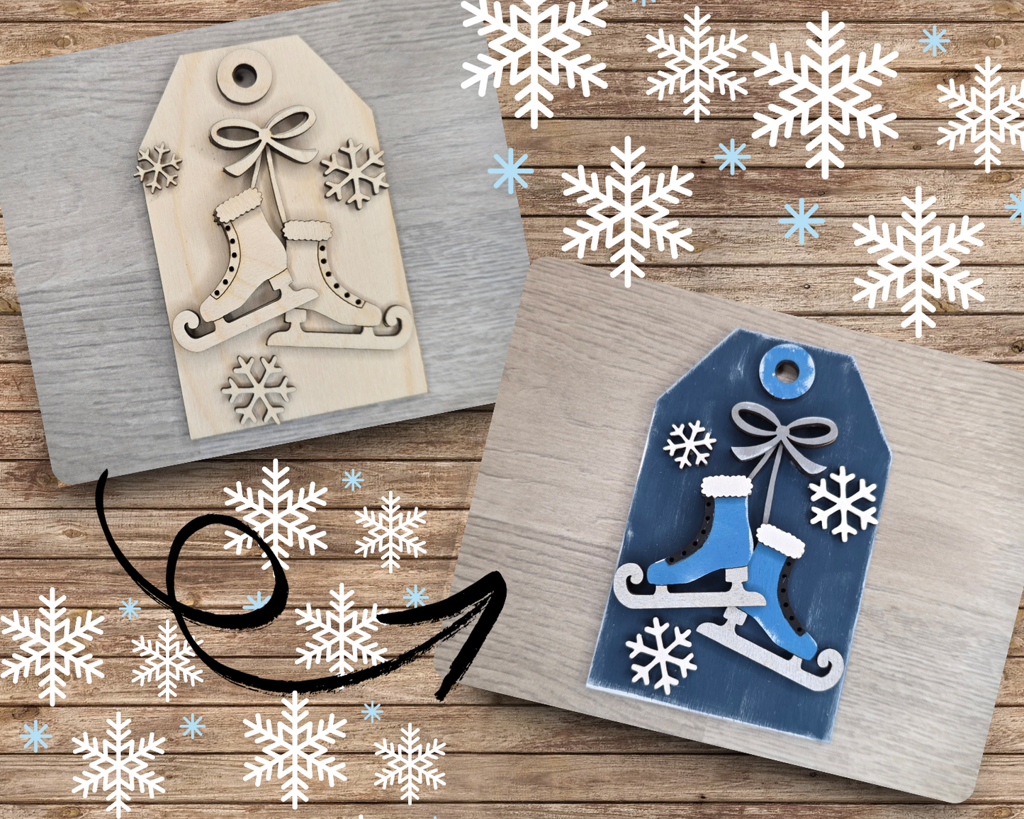 Winter Ice Skates Tag | #3779