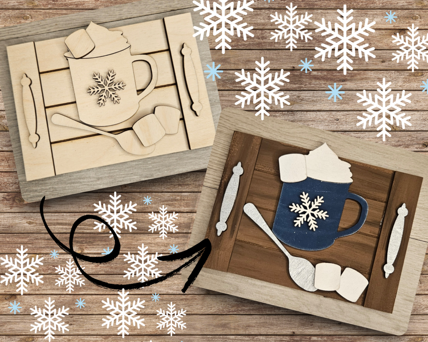 Winter Hot Cocoa Tray | #4741