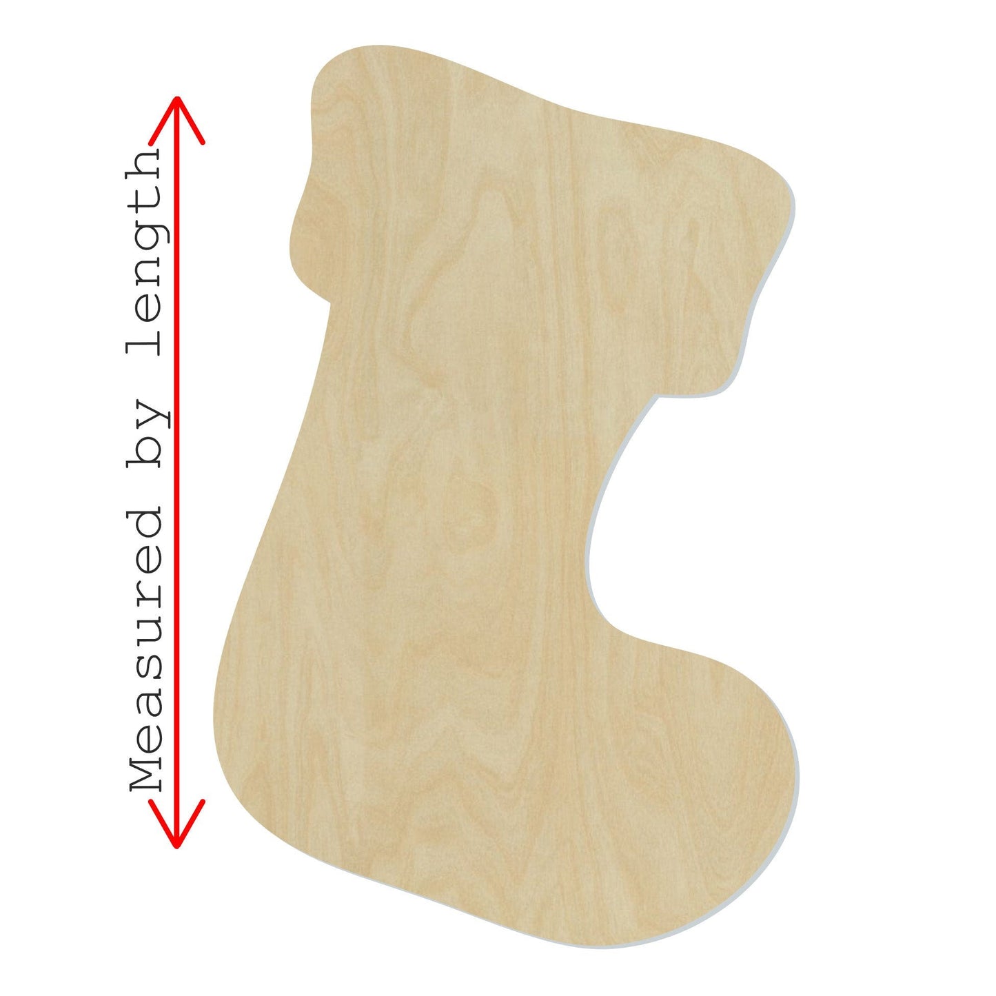 Christmas Stocking Wood Cutout #1008 - Multiple Sizes Available - Unfinished Wood Cutout Shapes