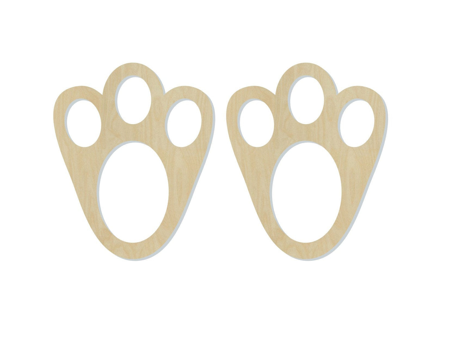 Easter Bunny Footprints Stencil wood blank cutouts DIY Paint kits Holiday Craft #1425 - Multiple Sizes Available - Unfinished Cutout Shapes