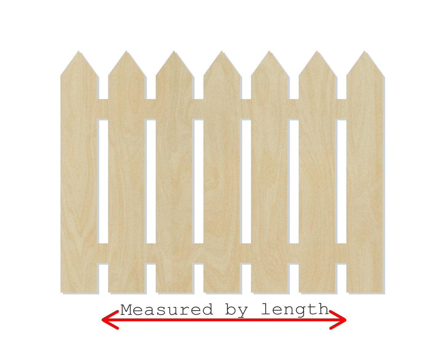 Picket Fence wood shape wood cutout white picket fence DIY paint #1845 - Multiple Sizes Available - Unfinished Wood Cutout Shapes
