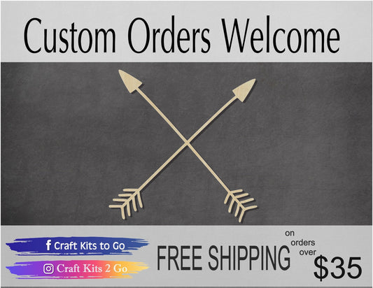 Skinny Arrow Cross Blank Tribe Love my Tribe #1108 - Multiple Sizes Available - Unfinished Wood Cutout Shapes