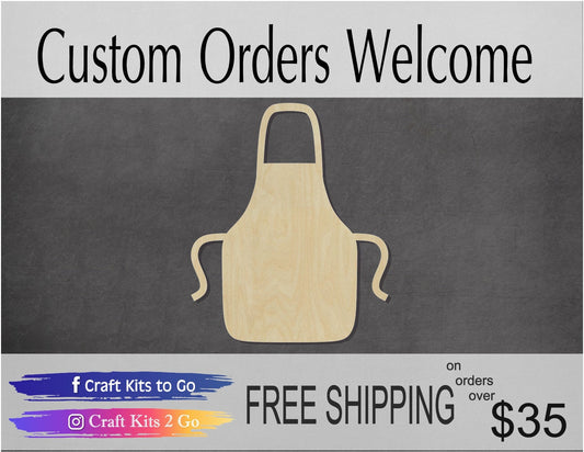 Apron Blank cutout cooking kitchen food #1132 - Multiple Sizes Available - Unfinished Wood Cutout Shapes