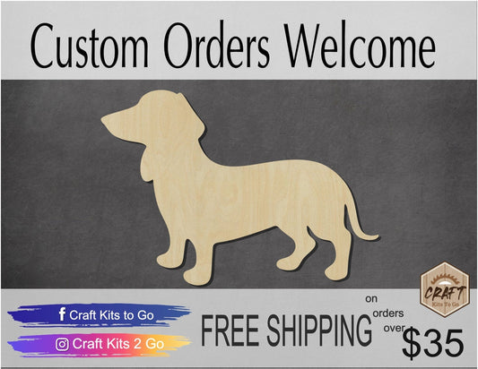Wiener Dog Wood Cutouts DIY Paint Mans best friend animal cutouts #2187 - Multiple Sizes Available - Unfinished wood Cutout Shapes