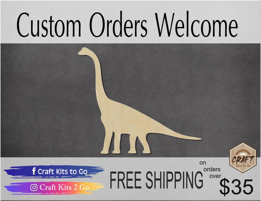 Brontosaurs Dinosaur Cutouts Dinosaur Blanks Bedroom Decor Boys Paint kit #1303 - Multiple Sizes Available - Unfinished Cutout Shapes