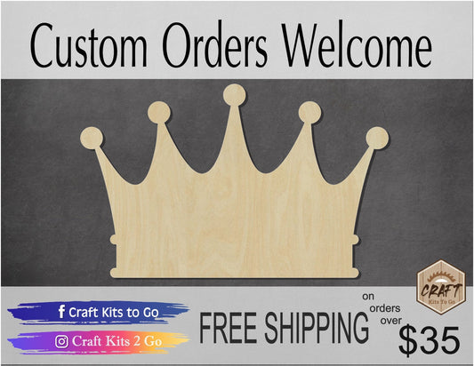 Crown Princess throne DIY paint kit wood blank cutouts Craft paint yourself #1335 - Multiple Sizes Available - Unfinished Cutout Shapes
