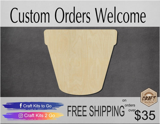 Flower Pot wood cutouts Flowers Garden Beautiful Pretty DIY Paint kit #1481 - Multiple Sizes Available - Unfinished Wood Cutout Shapes