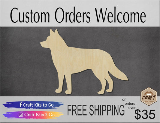 Husky Dog wood cutout wood shapes animal cutouts dog cutouts DIY #1620 - Multiple Sizes Available - Unfinished Wood Cutouts Shapes