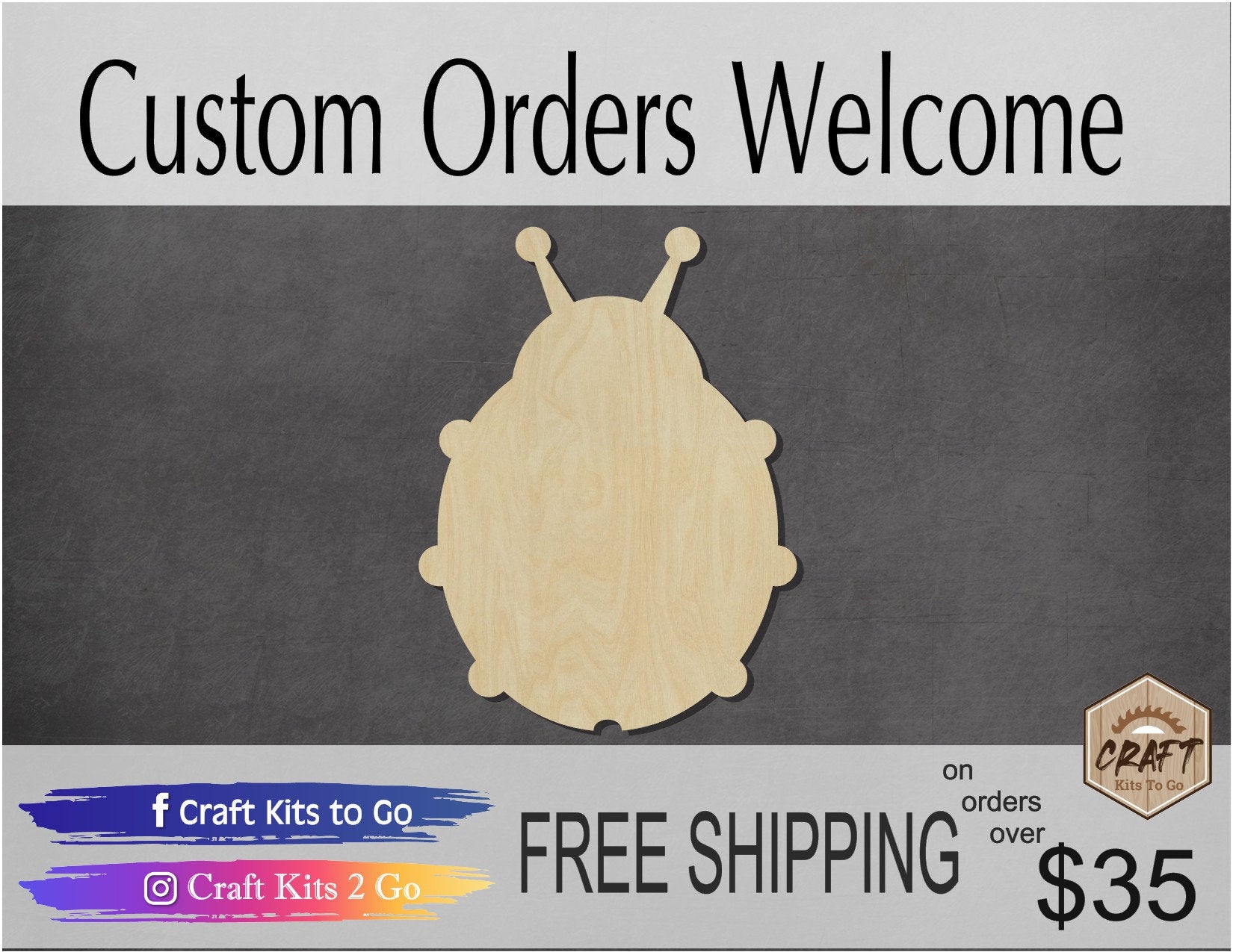Ladybug wood cutouts wood shapes Bugs animal cutouts Bug shapes DIY Paint #1663 - Multiple Sizes Available - Unfinished Wood Cutout Shapes