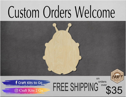 Ladybug wood cutouts wood shapes Bugs animal cutouts Bug shapes DIY Paint #1663 - Multiple Sizes Available - Unfinished Wood Cutout Shapes