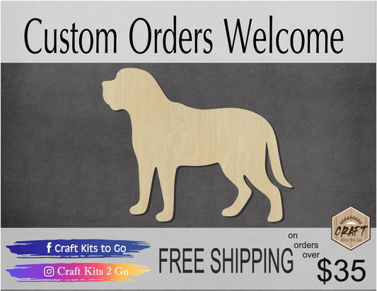 Mastiff Dog wood shape wood cutouts Dog cutouts DIY Paint kit #1733 - Multiple Sizes Available - Unfinished Wood Cutout Shapes