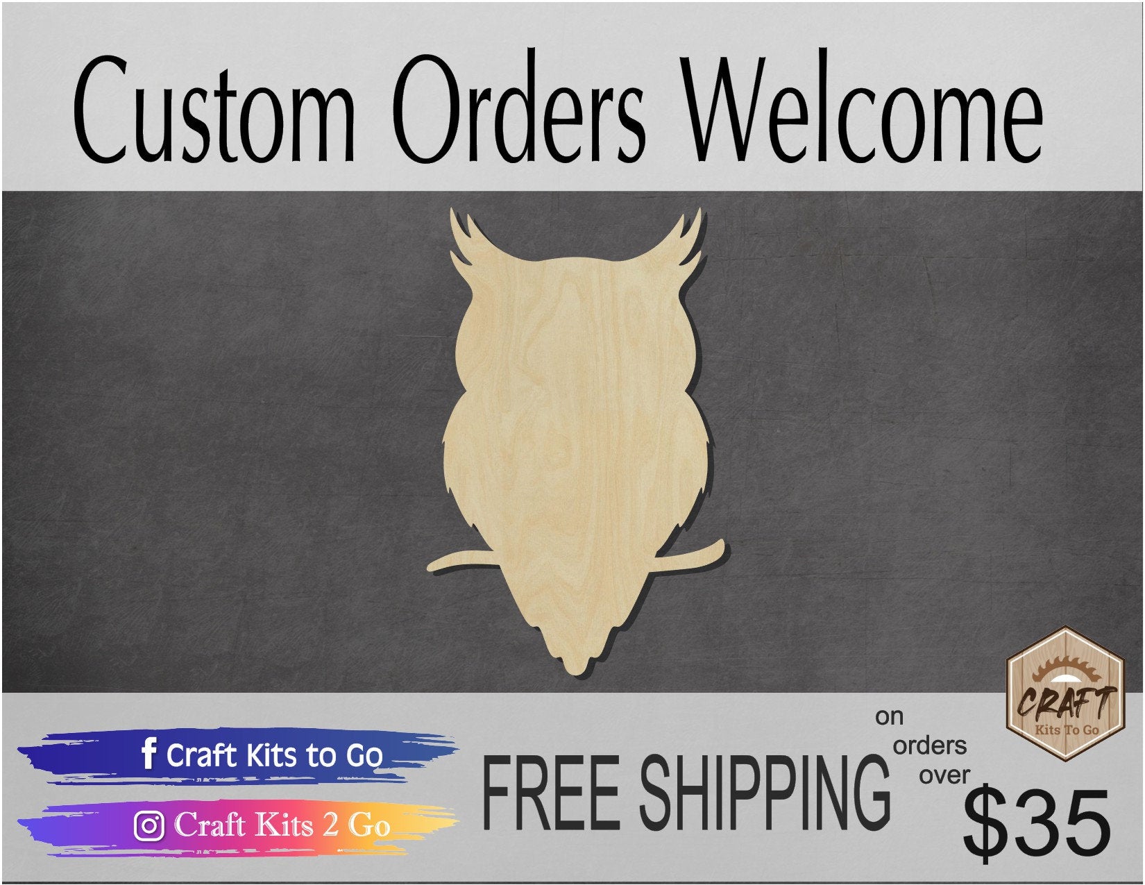 Owl wood shape wood cutouts DIY paint kit animal cutouts animal shapes #1810 - Multiple Sizes Available - Unfinished Wood Cutout Shapes