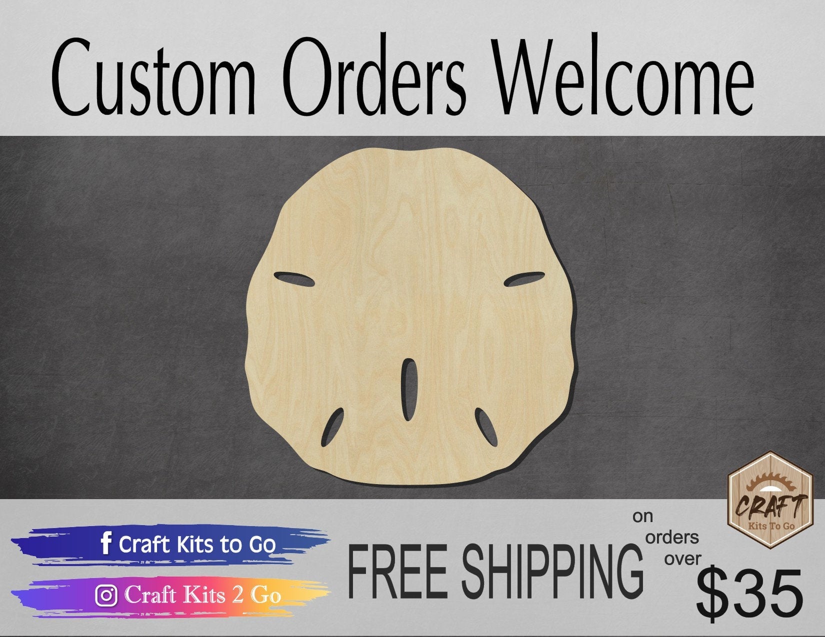 Sand Dollar wood shape wood cutouts DIY Paint kit Beach Ocean Shells #1953 - Multiple Sizes Available - Unfinished Wood Cutout Shapes