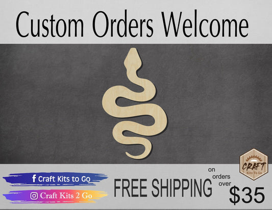 Snake wood cutouts wood shapes animal cutouts DIY paint kit #2024 - Multiple Sizes Available - Unfinished Wood Cutout Shapes
