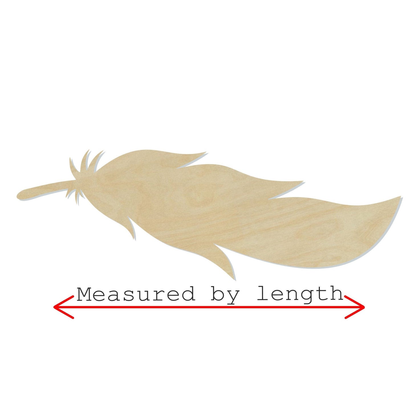 Feather Cutout #1013 - Multiple Sizes Available - Unfinished Wood Cutout Shapes