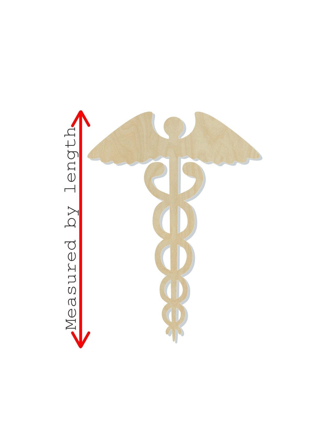 Caduceus Wood blank cutouts #1245 - Multiple Sizes Available - Unfinished Wood Cutout Shapes