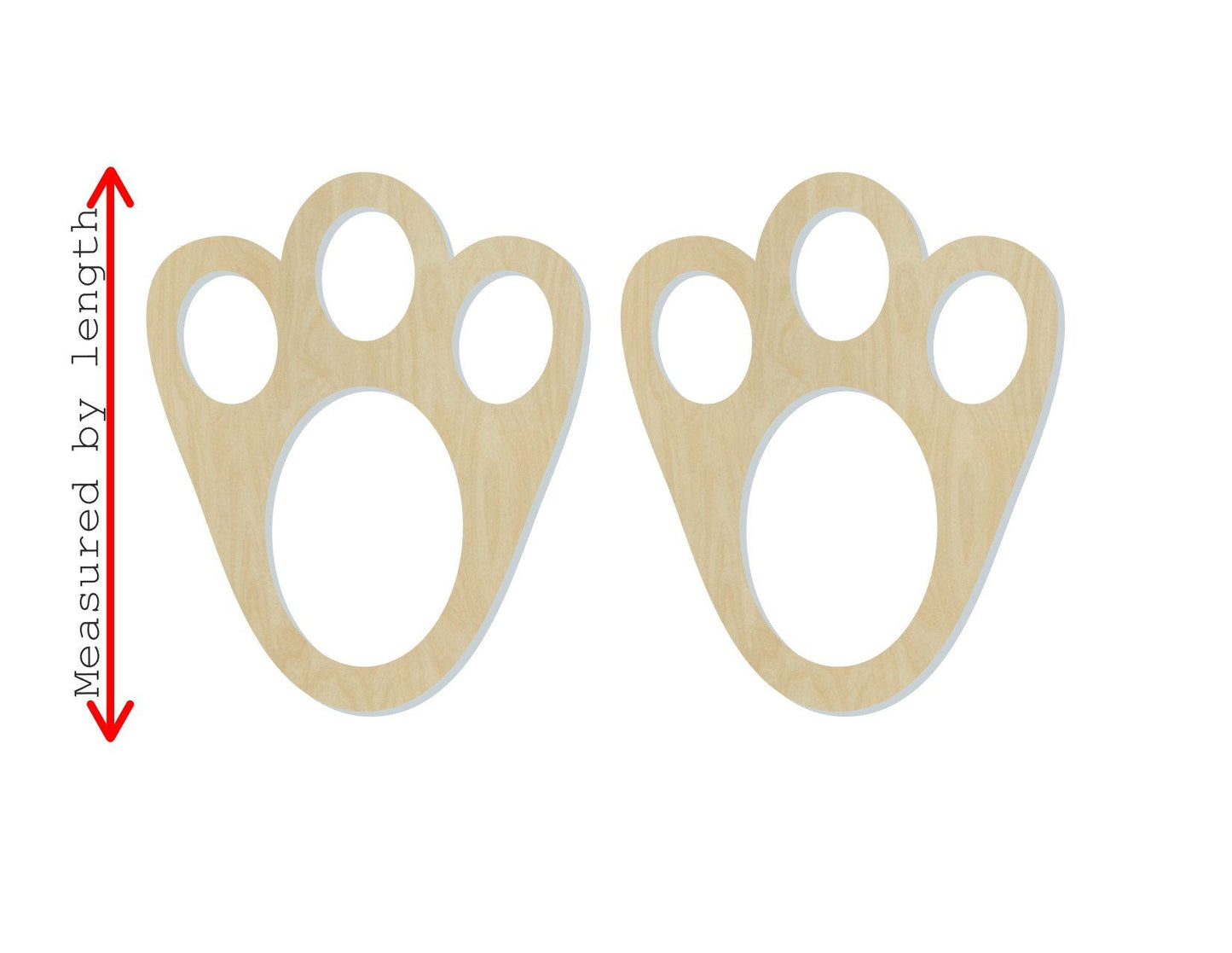 Easter Bunny Footprints Stencil wood blank cutouts DIY Paint kits Holiday Craft #1425 - Multiple Sizes Available - Unfinished Cutout Shapes