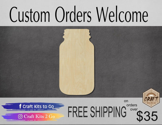 Mason Jar Cooking Jam Canning Kitchen decor #2249 - Multiple Sizes Available - Unfinished Wood Cutout Shapes
