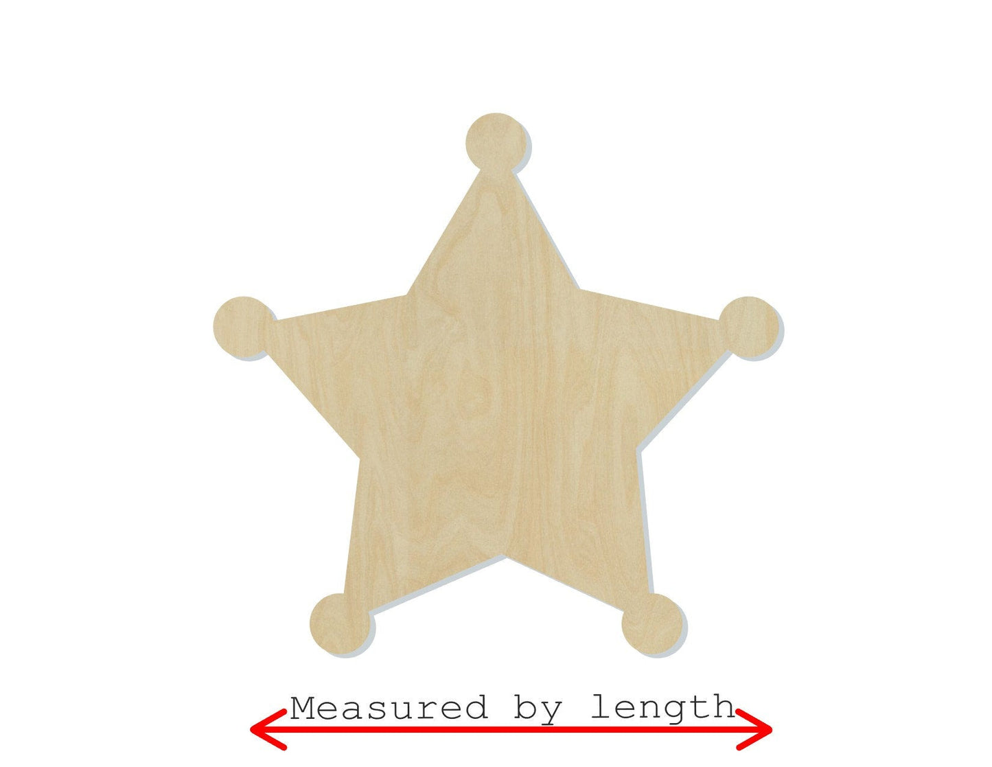 Sheriff Badge wood shape wood cutouts Cops Police Officer DIY Paint kit #1989 - Multiple Sizes Available - Unfinished Wood Cutout Shapes