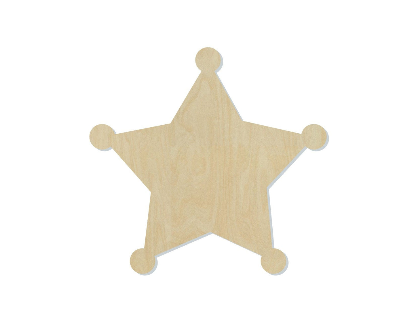 Sheriff Badge wood shape wood cutouts Cops Police Officer DIY Paint kit #1989 - Multiple Sizes Available - Unfinished Wood Cutout Shapes
