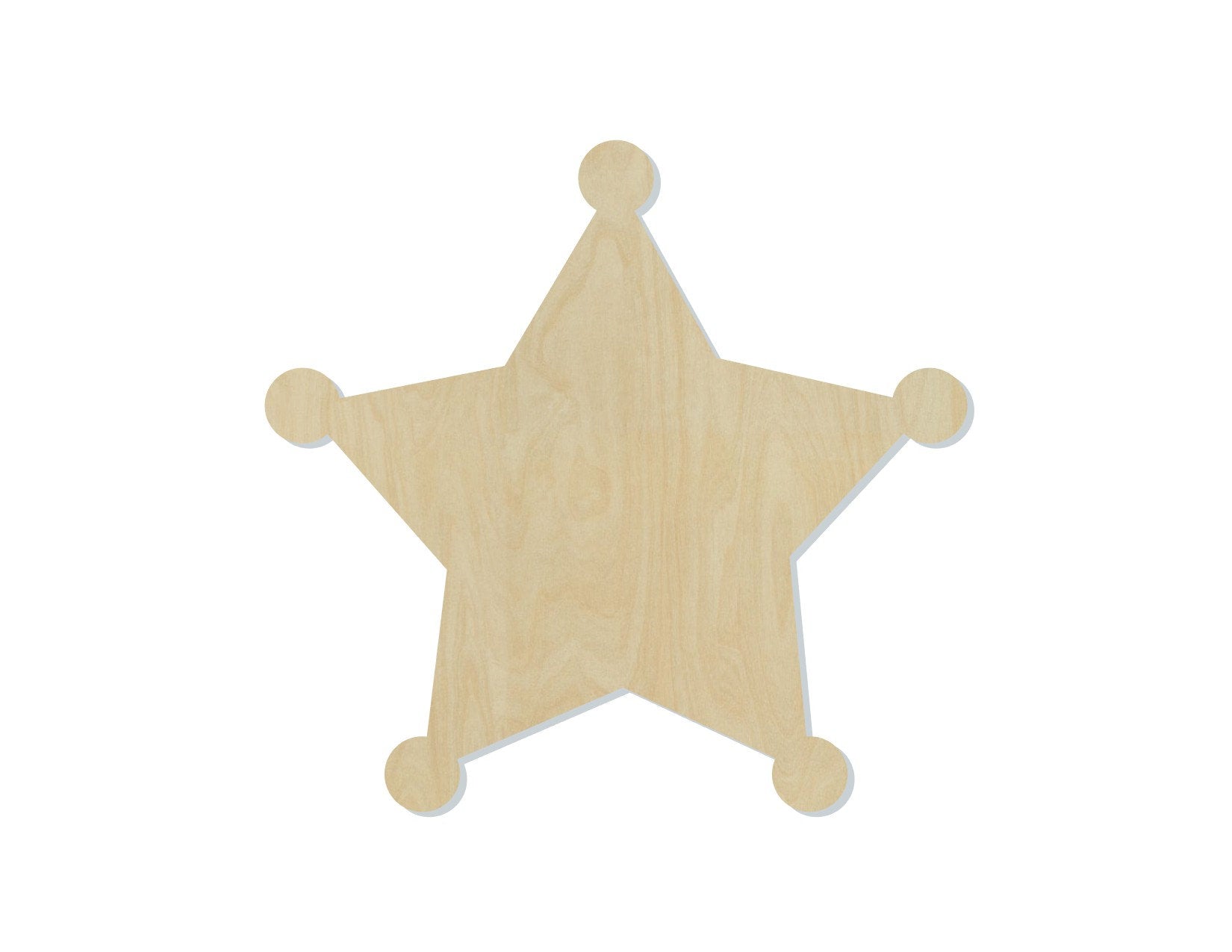 Sheriff Badge wood shape wood cutouts Cops Police Officer DIY Paint kit #1989 - Multiple Sizes Available - Unfinished Wood Cutout Shapes