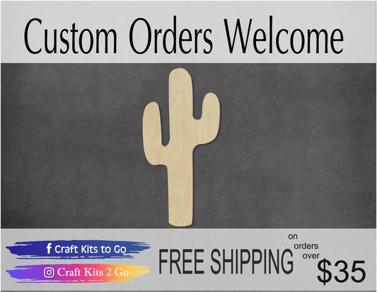 Cactus Cutout #1005 - Multiple Sizes Available - Unfinished Wood Cutout Shapes