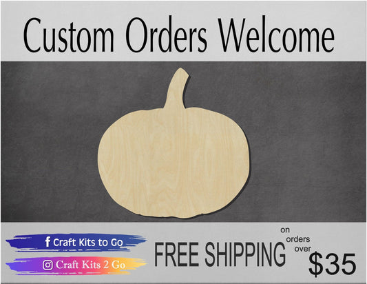 Pumpkin Wood Cutout #1023 - Multiple Sizes Available - Unfinished Wood Cutout Shapes