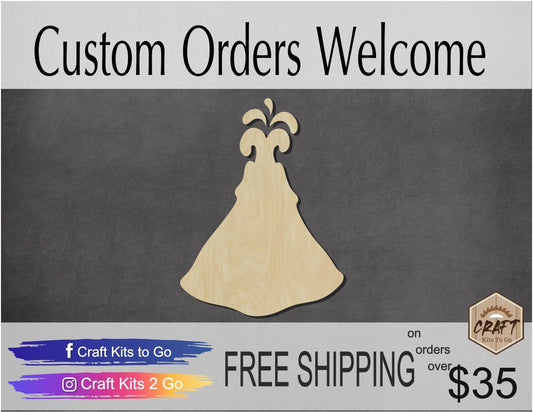 Volcano Wood Cutouts Hawaii DIY Paint Nature #2168 - Multiple Sizes Available - Unfinished wood Cutout Shapes