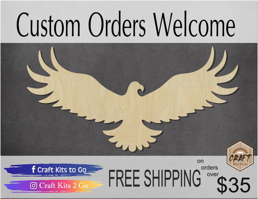 Eagle cutout wood cutouts American Eagle bald eagle DIY paint kit #1419 - Multiple Sizes Available - Unfinished Cutout Shapes