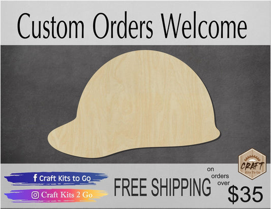 Hard Hat wood cutouts Construction Tools DIY paint kit paint yourself #1584 - Multiple Sizes Available - Unfinished Cutout Shapes