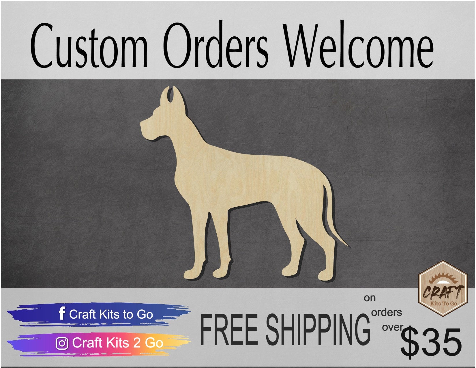 Great Dane dog wood cutout Pets animal cutouts mans best friend DIY paint #1554 - Multiple Sizes Available - Unfinished wood cutouts shapes