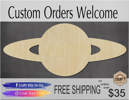 Planet wood shape wood cutouts DIY paint kit #1864 - Multiple Sizes Available - Unfinished Wood Cutout Shapes