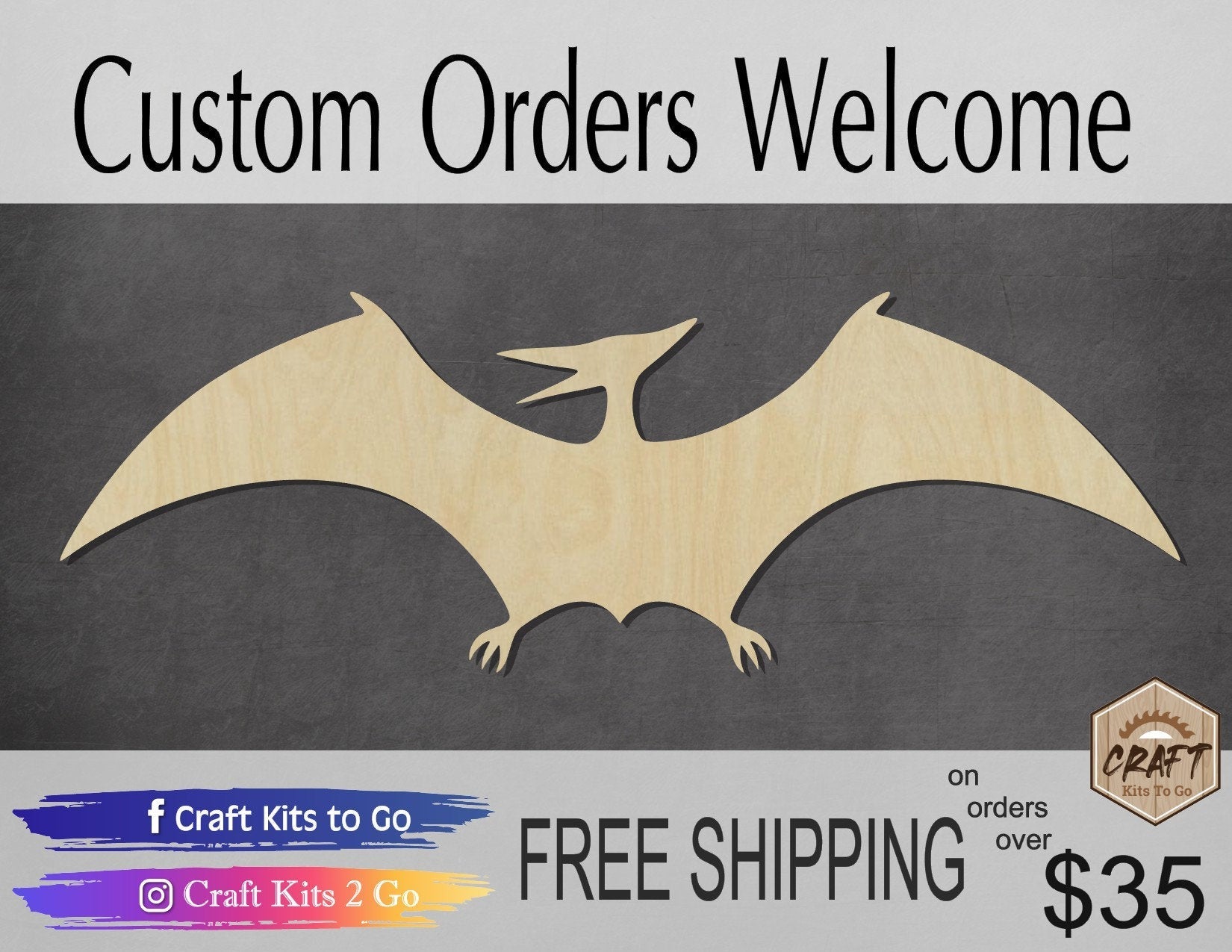 Pterodactyl wood shape wood cutouts Dinosaur Bedroom Decor #1893 - Multiple Sizes Available - Unfinished Wood Cutout Shapes