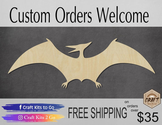 Pterodactyl wood shape wood cutouts Dinosaur Bedroom Decor #1893 - Multiple Sizes Available - Unfinished Wood Cutout Shapes