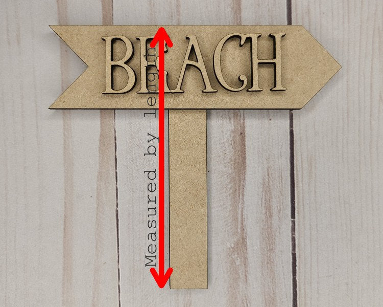 Beach Sign This Way Beach Decor Paint Kit DIY Craft Kit #2718 - Multiple Sizes Available - Unfinished Wood Cutout Shapes