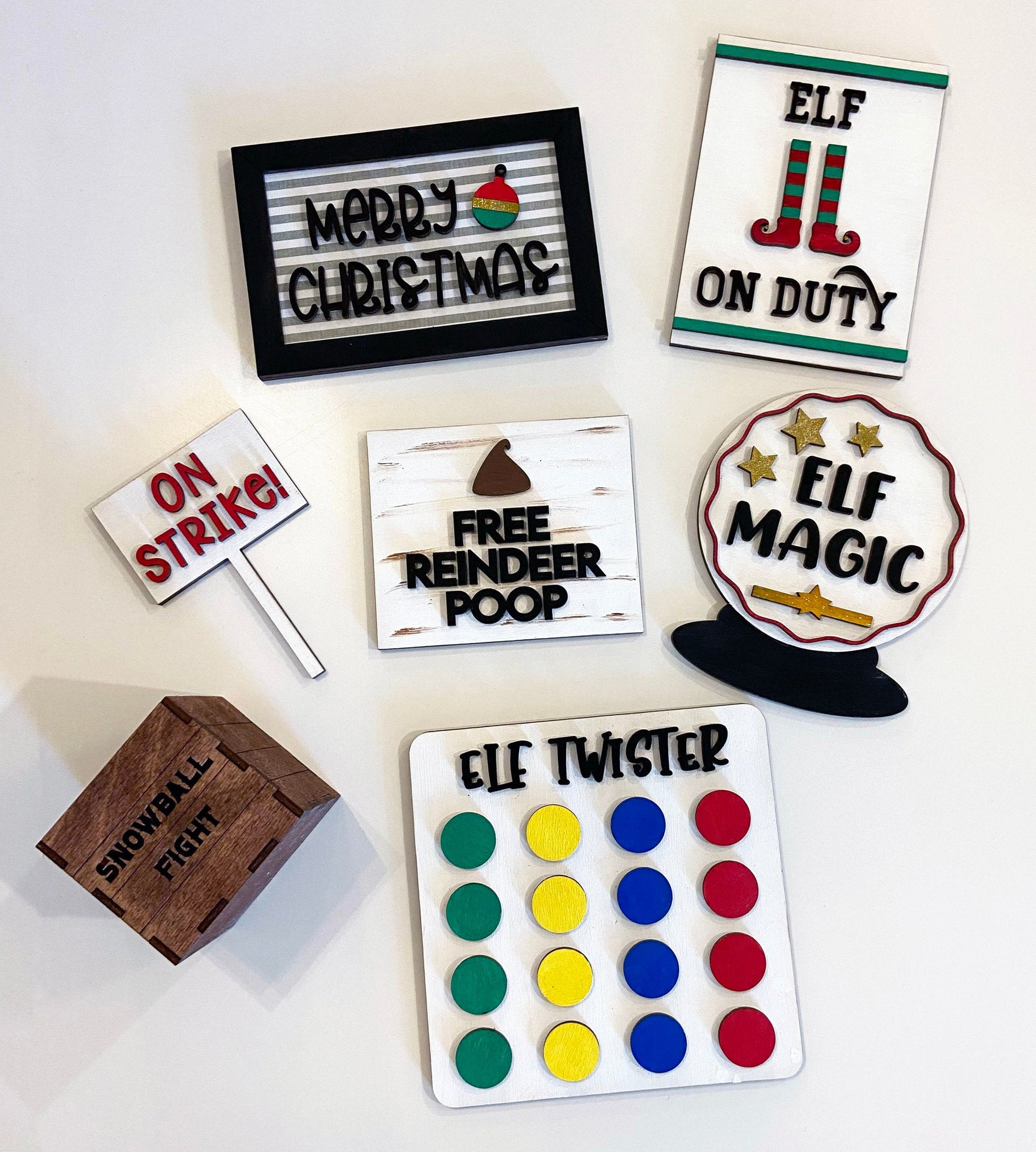 Elf on Duty Kit Christmas Elf Red Elf Decor  DIY Paint kit #2813 - Multiple Sizes Available - Unfinished Wood Cutout Shapes