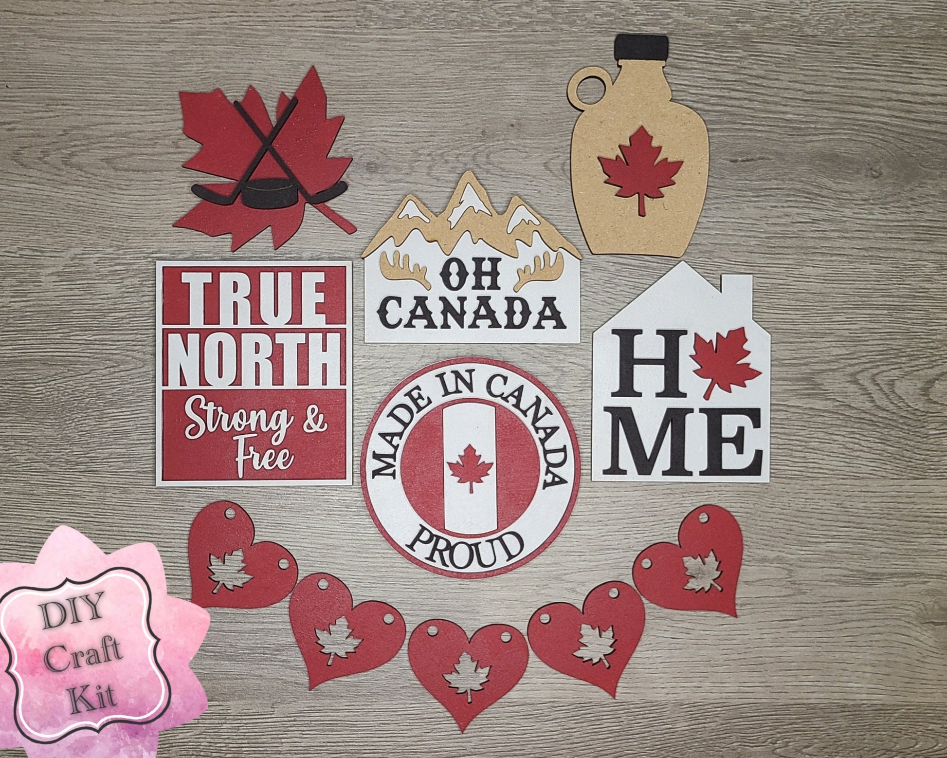 Hockey Canada Kit Canada Canadian Canada Craft Kit DIY Craft Kit #2944 - Multiple Sizes Available - Unfinished Wood Cutout Shapes