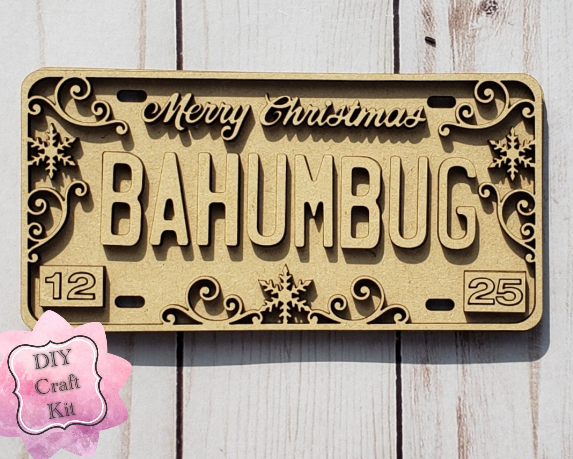 Christmas License Plate Candy Cane Christmas Craft DIY Paint kit #2315 - Multiple Sizes Available - Unfinished Wood Cutout Shapes