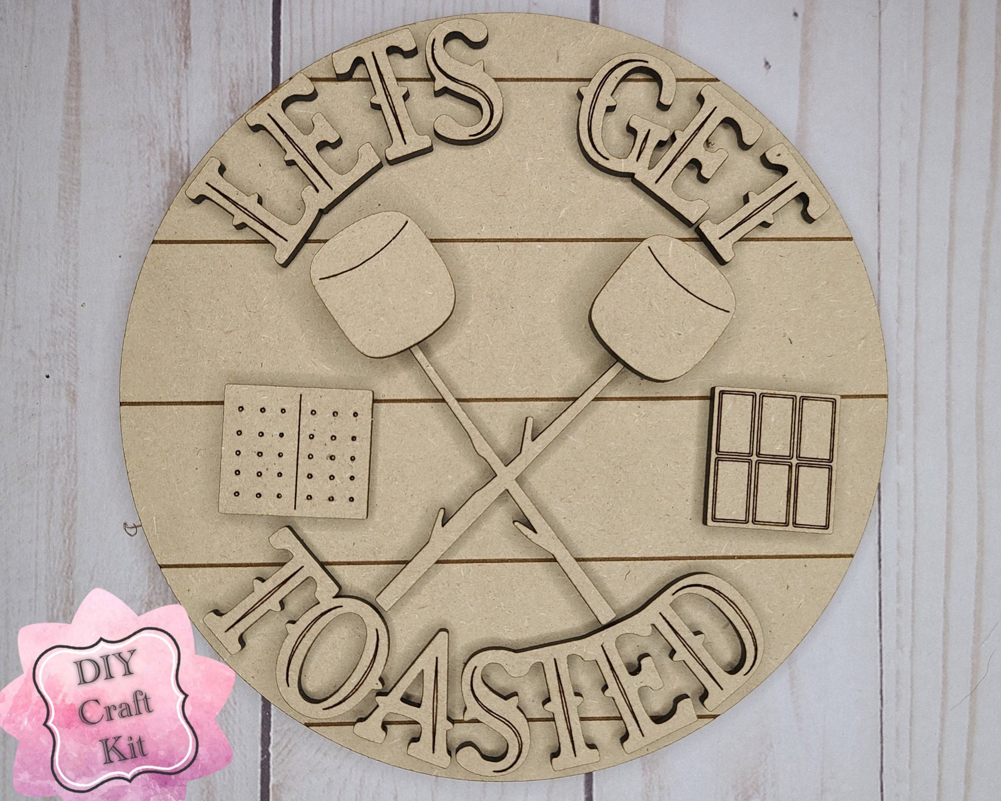 Lets Get Toasted Kit Paint Party Kit #2581 - Multiple Sizes Available - Unfinished Wood Cutout Shapes