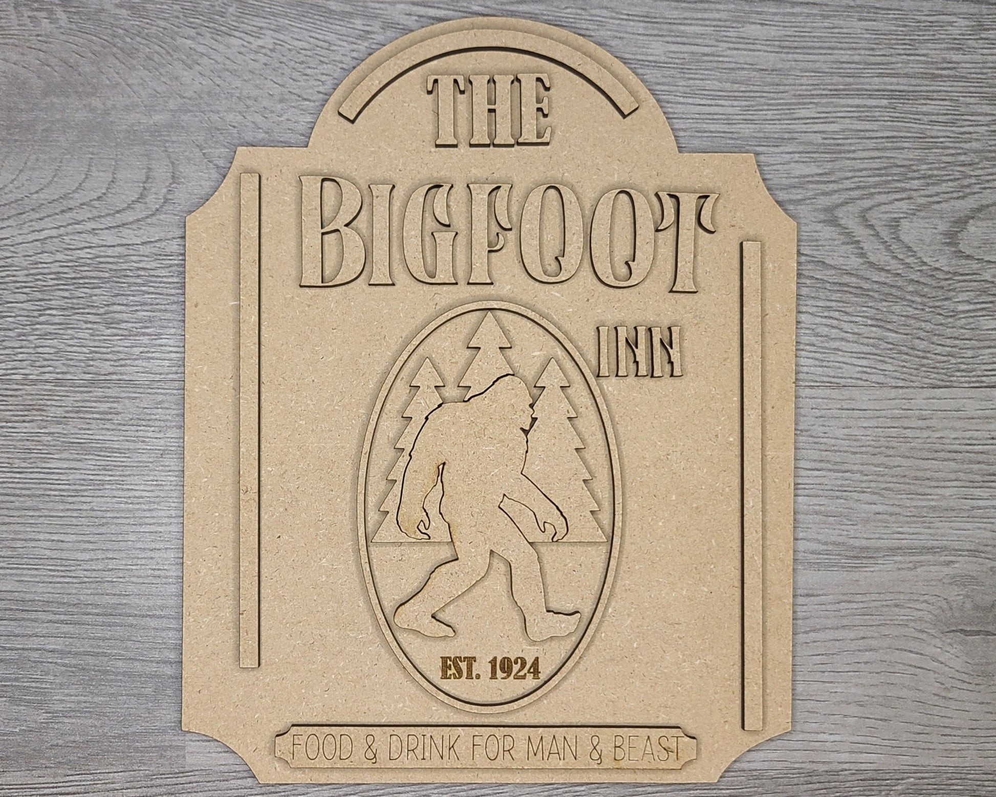 Big Foot Inn Craft DIY Paint Party Kit Craft Kit for Adults #3025 - Multiple Sizes Available - Unfinished Wood Cutout Shapes
