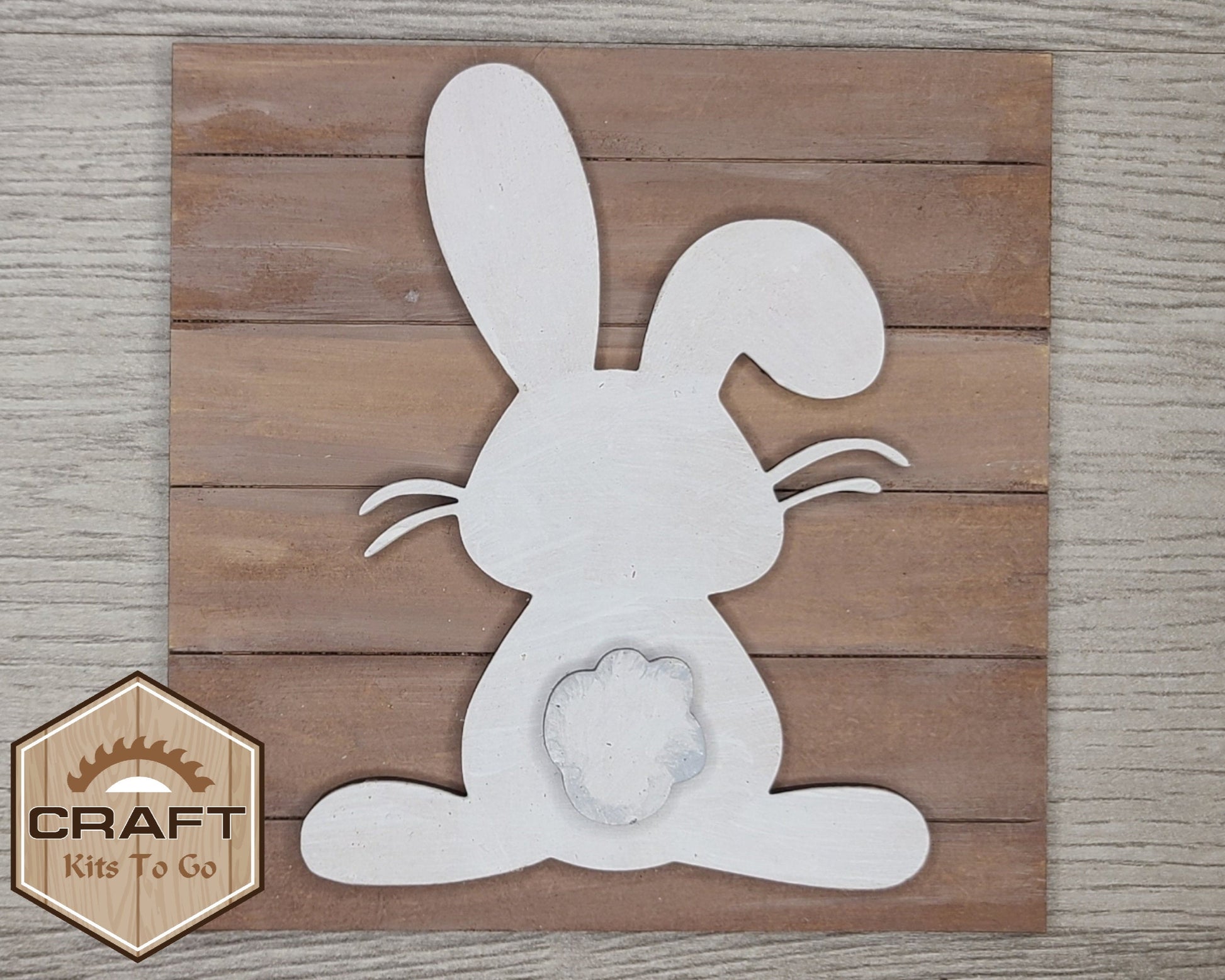 Bunny Silhouette Easter Kit Craft Night Crafty Craft Kit #2556 - Multiple Sizes Available - Unfinished Wood Cutout Shapes