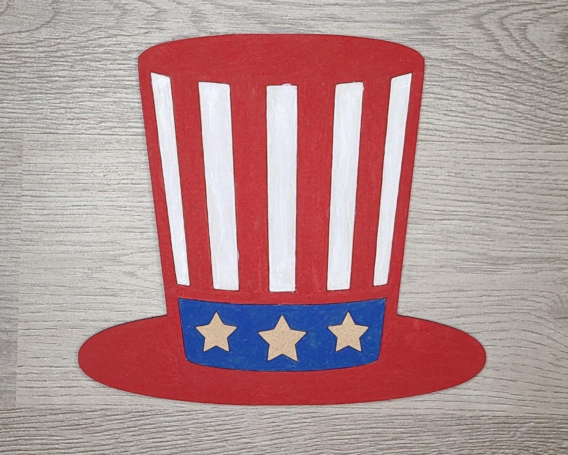 Sam Hat 4th of July Hat Independence Day Kit DIY Paint kit #2266 - Multiple Sizes Available - Unfinished Wood Cutout Shapes