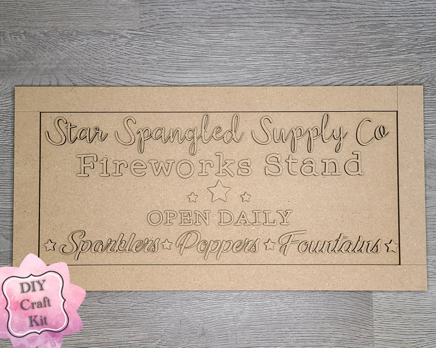Star Spangle Fireworks 4th of July Craft Kit Paint Kit Party Paint Kit #2648 - Multiple Sizes Available - Unfinished Wood Cutout Shapes