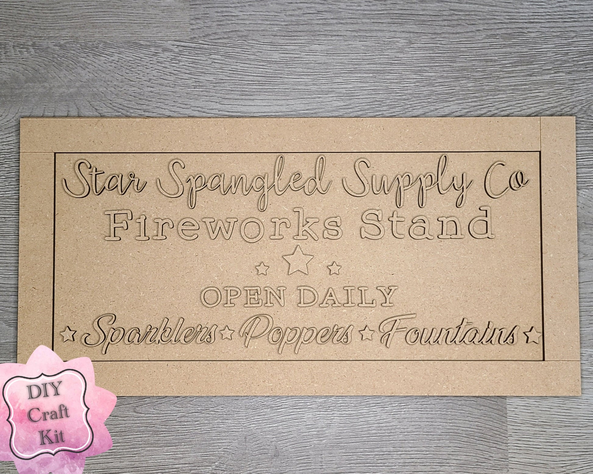 Star Spangle Fireworks 4th of July Craft Kit Paint Kit Party Paint Kit #2648 - Multiple Sizes Available - Unfinished Wood Cutout Shapes