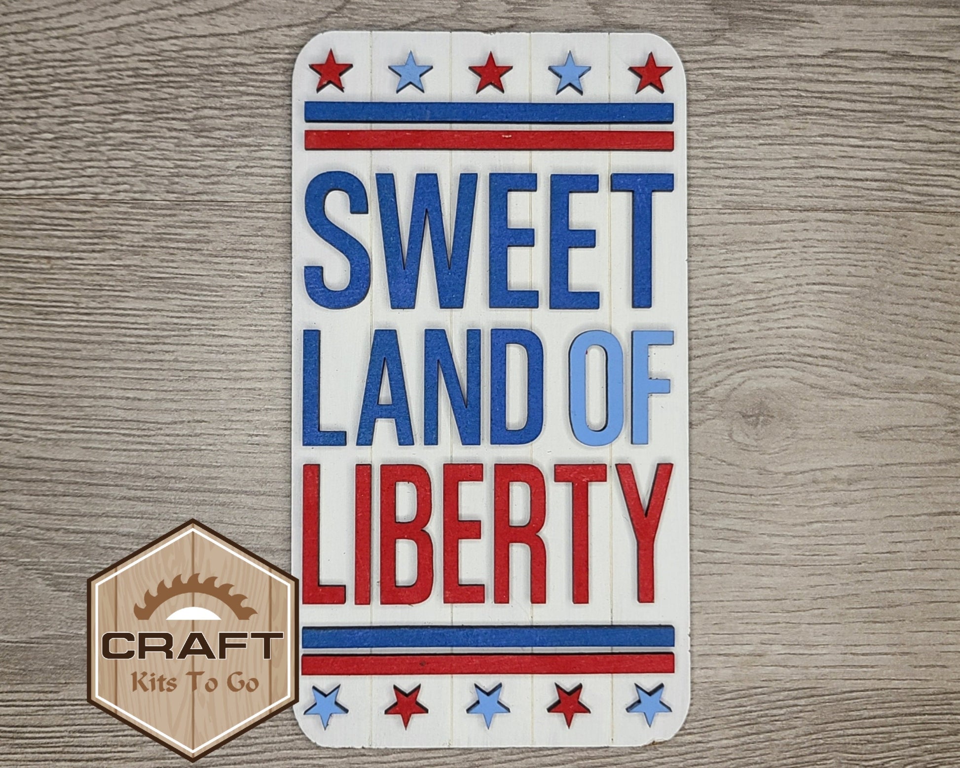 Sweet Land of Liberty 4th of July Decor Independence Day  DIY Paint kit #2838 - Multiple Sizes Available - Unfinished Wood Cutout Shapes
